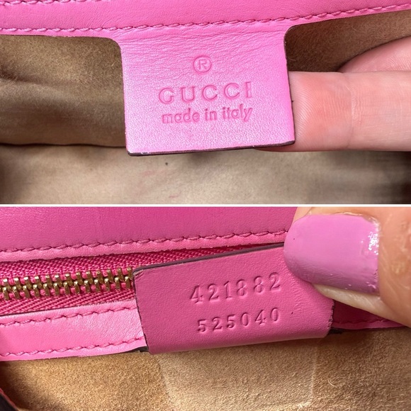 Authentic Gucci Sylvie Leather Shoulder Bag pink leather - Picture 16 of 16